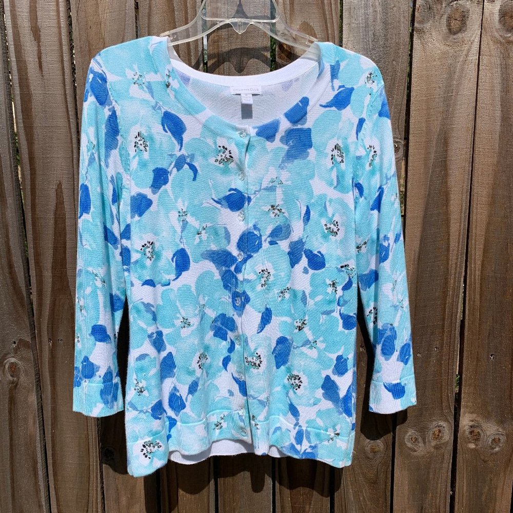 Charter Club Long-Sleeve Button-Front Cardigan - Medium